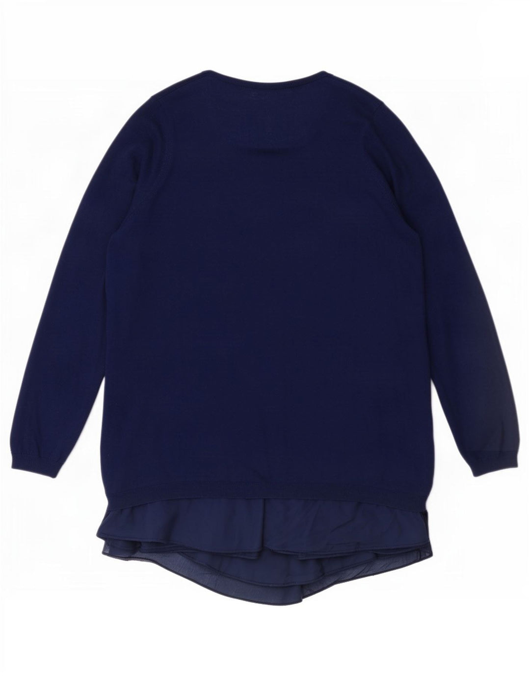 Túnica feminina de manga comprida Zara UK 14 viscose azul médio