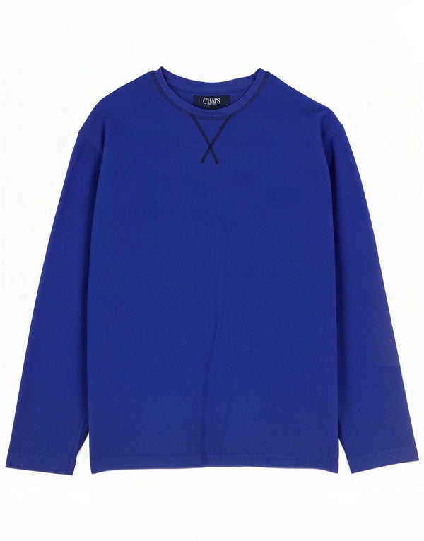 Chaps Mens Fleece Jumper Médio Poliéster Azul