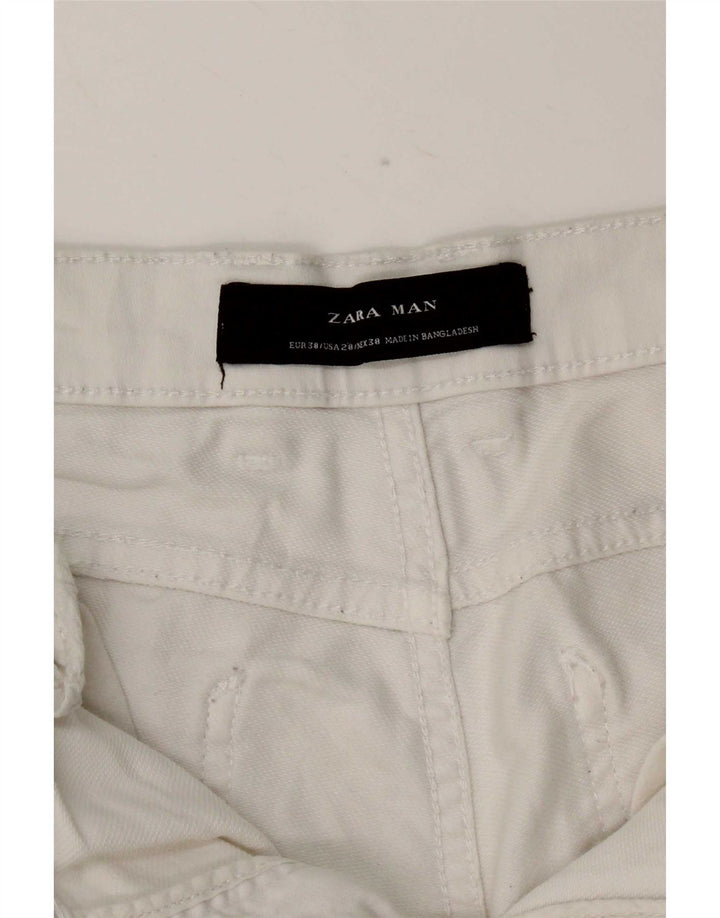 Zara Mens Casual Shorts EU 38 Pequeno W30 Branco