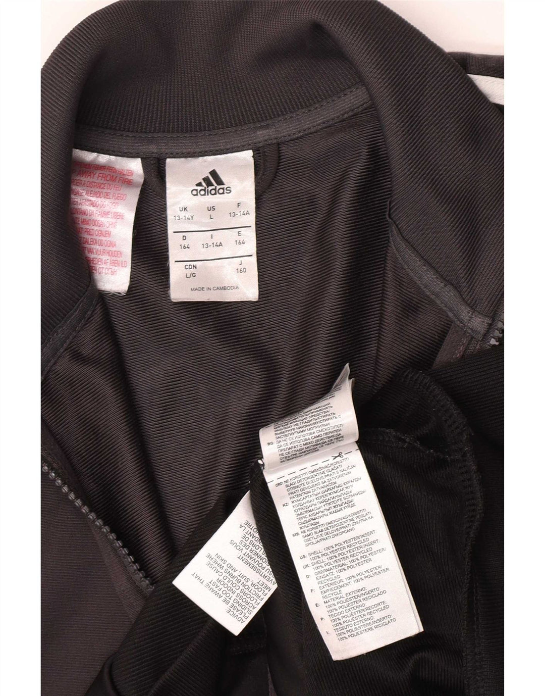 Jaqueta Adidas Meninos Treino Top 13-14 Anos Cinza Colorblock Poliéster