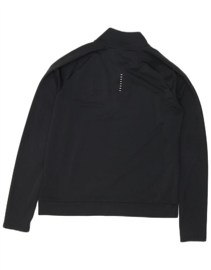 NIKE Womens Dri Fit Zip Neck Pullover Treino Top Reino Unido 10 Pequeno Preto