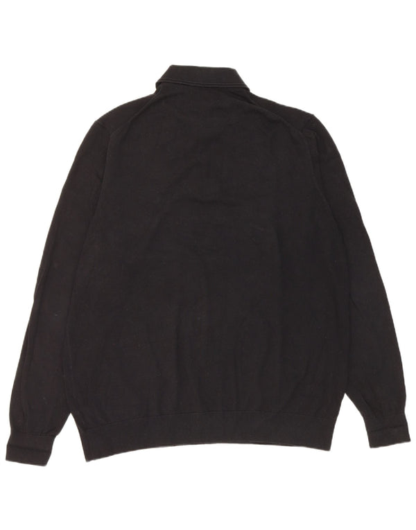 Suéter masculino Marks & Spencer com gola polo XL algodão preto