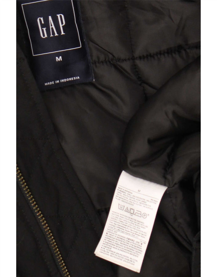 Jaqueta masculina acolchoada com capuz Gap UK 38 poliéster preto médio