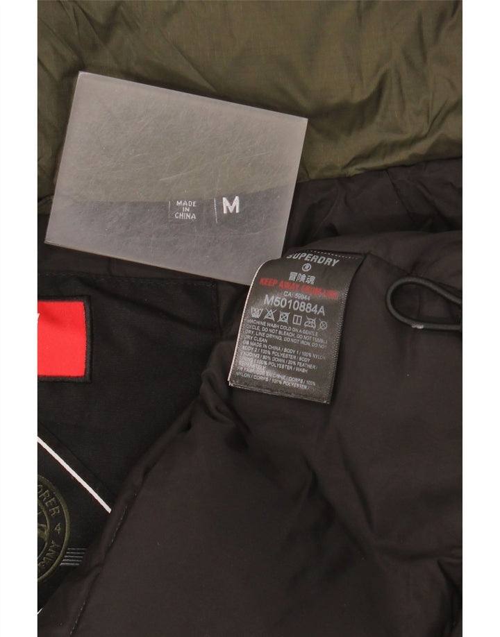 Jaqueta acolchoada masculina Superdry UK 38 Medium Khaki Colourblock Nylon