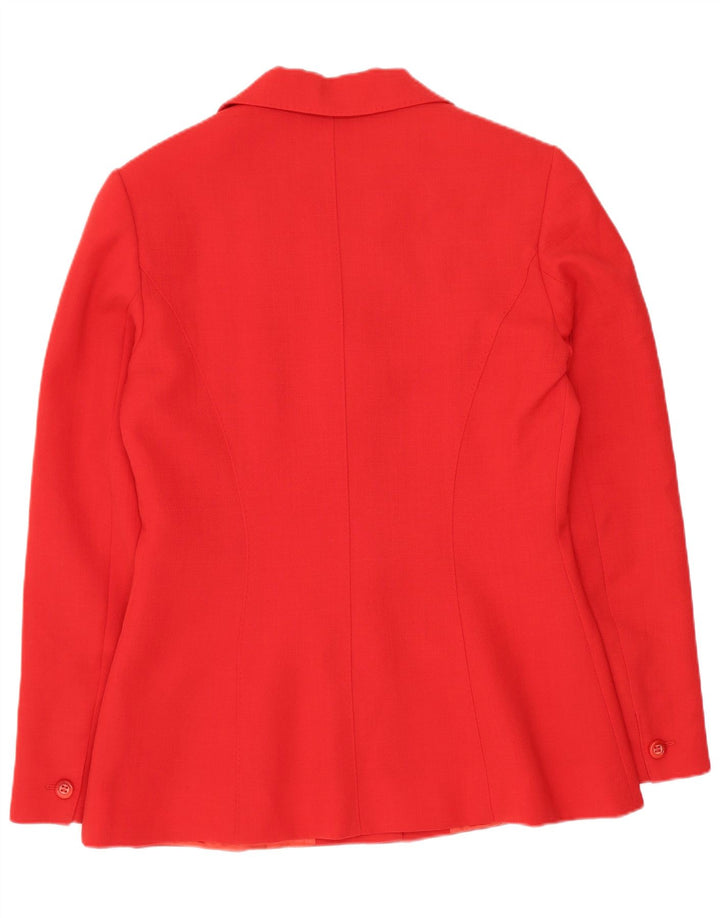 Jaqueta blazer feminina Sportmax com 4 botões Reino Unido 14 grande lã virgem vermelha