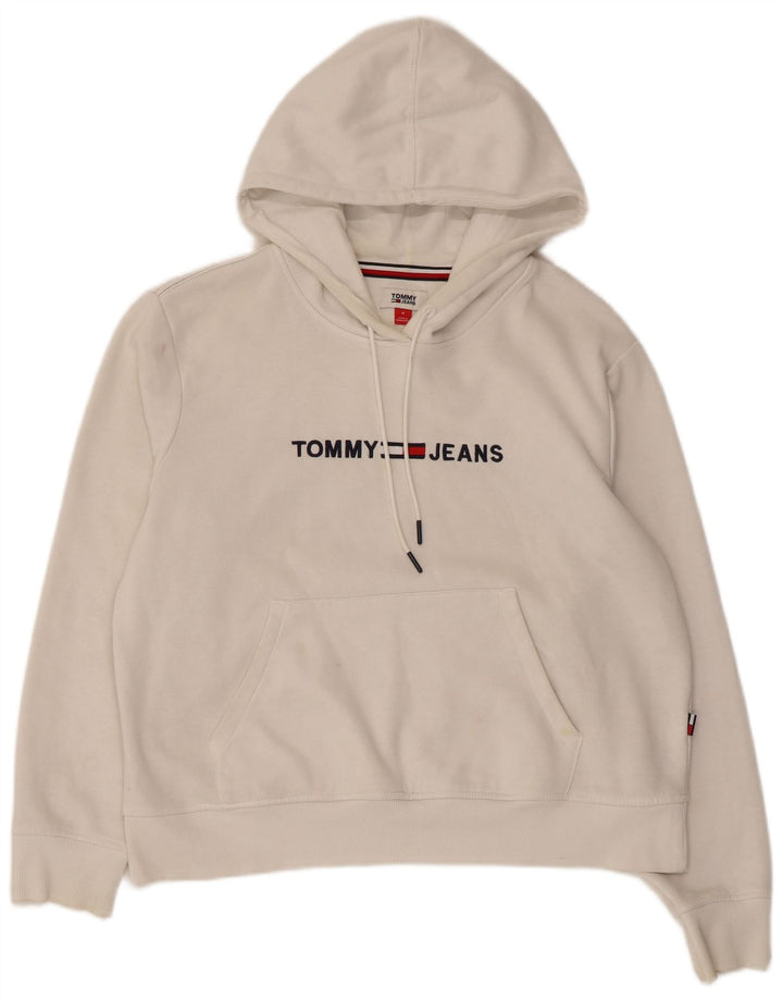Tommy Hilfiger feminino gráfico completo agasalho Reino Unido 14 médio algodão branco