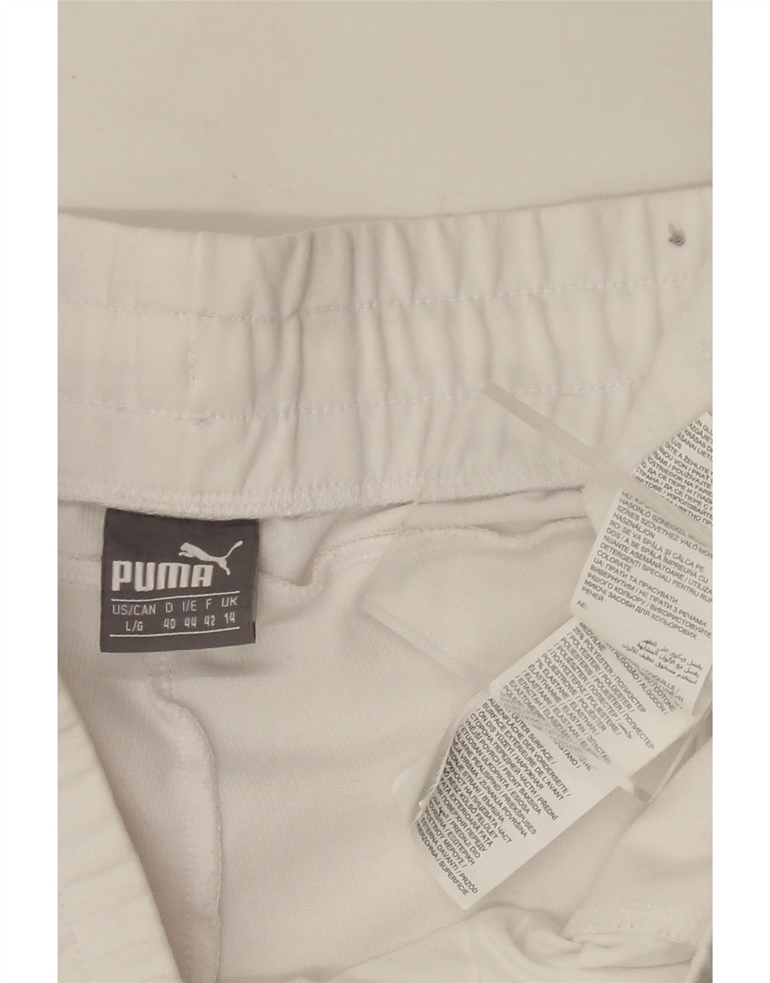 Shorts esportivos gráficos femininos PUMA Reino Unido 14 grande algodão branco