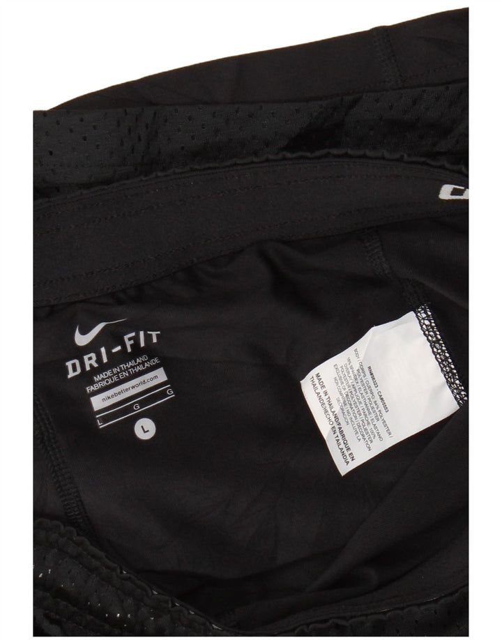 Shorts esportivos femininos Nike Dri Fit UK 16 grande poliéster preto