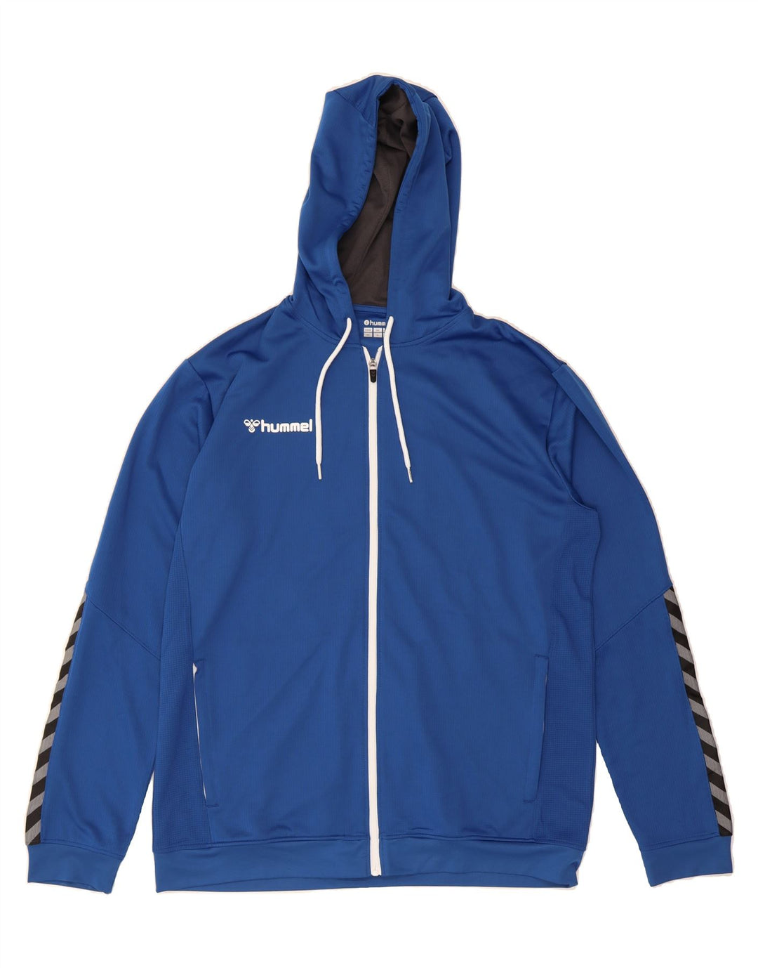 HUMMEL Mens Graphic Zip Hoodie Sweater XL Blue Vintage Hummel and Second-Hand Hummel from Messina Hembry 