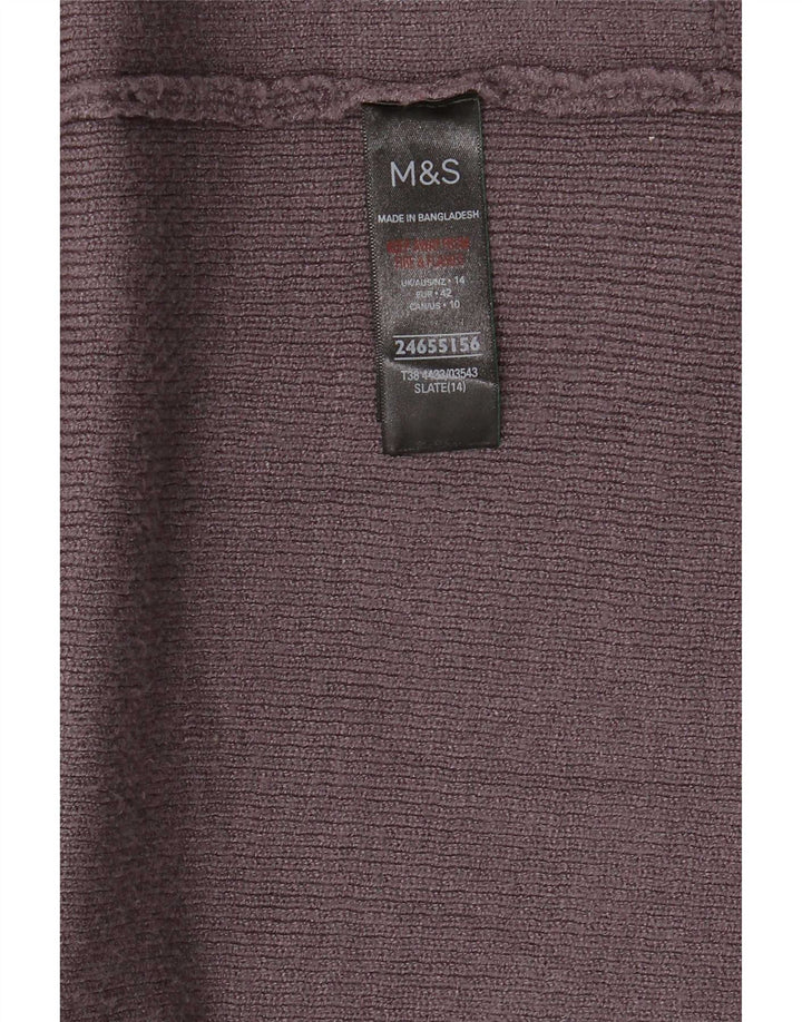 Marks & Spencer Suéter feminino Longline Open Cardigan Reino Unido 14 Grande Cinza