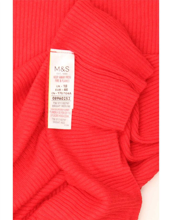 Camiseta feminina Marks & Spencer UK 18 XL viscose vermelha