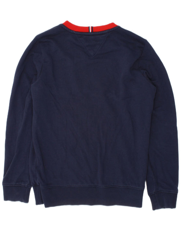 Tommy Hilfiger Boys Sweatshirt Jumper 9-10 Years Navy Blue Colourblock