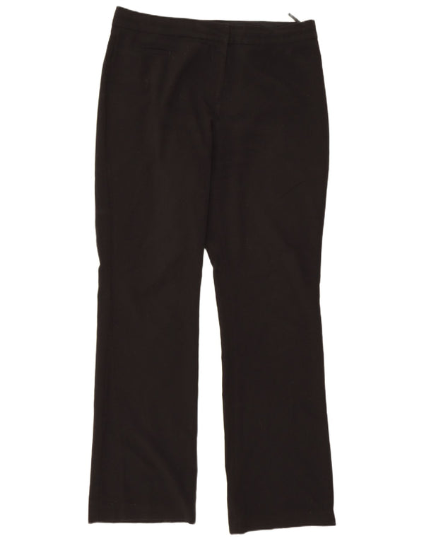 Calça feminina reta casual Marks & Spencer Reino Unido 12 médio W32 L30 preta