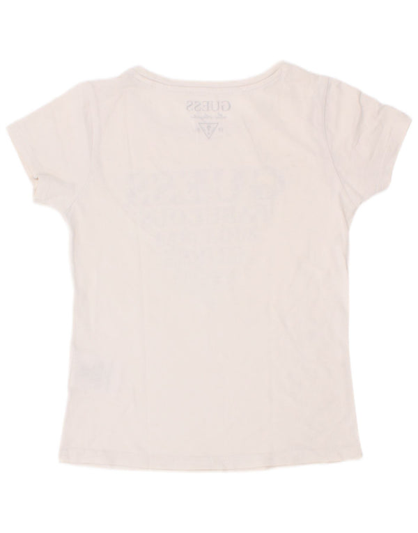 Camiseta gráfica Guess Girls 5-6 anos algodão branco
