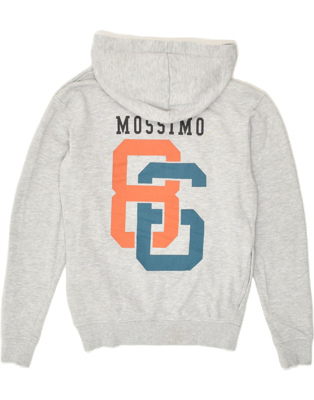 MOSSIMO Womens Graphic Hoodie Jumper UK 8 Small Grey Cotton | Vintage Mossimo | Thrift | Second-Hand Mossimo | Used Clothing | Messina Hembry 