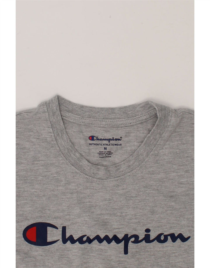 CHAMPION Girls Graphic T-Shirt Top 9-10 Years Medium Grey Cotton Vintage Champion and Second-Hand Champion from Messina Hembry 