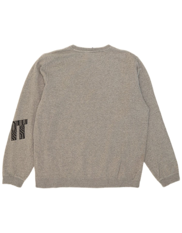 Moletom gráfico masculino Nike Jumper grande algodão manchado cinza