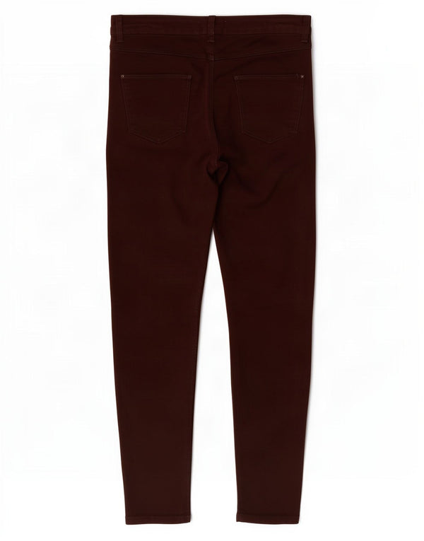 Calça casual feminina de cintura alta Marks & Spencer Reino Unido 12 médio W32 L30 sobrancelha