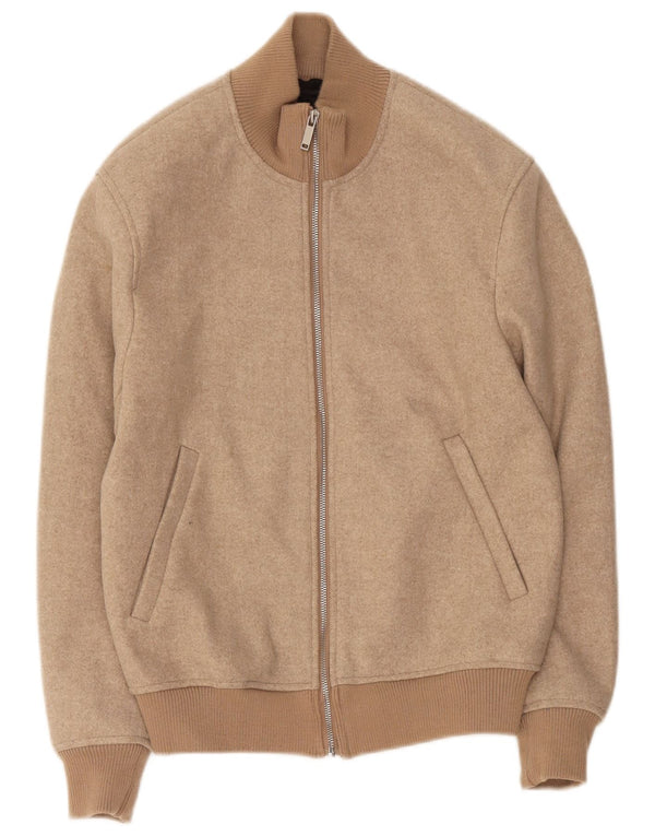 Jaqueta bomber masculina Zara UK 36 pequena bege
