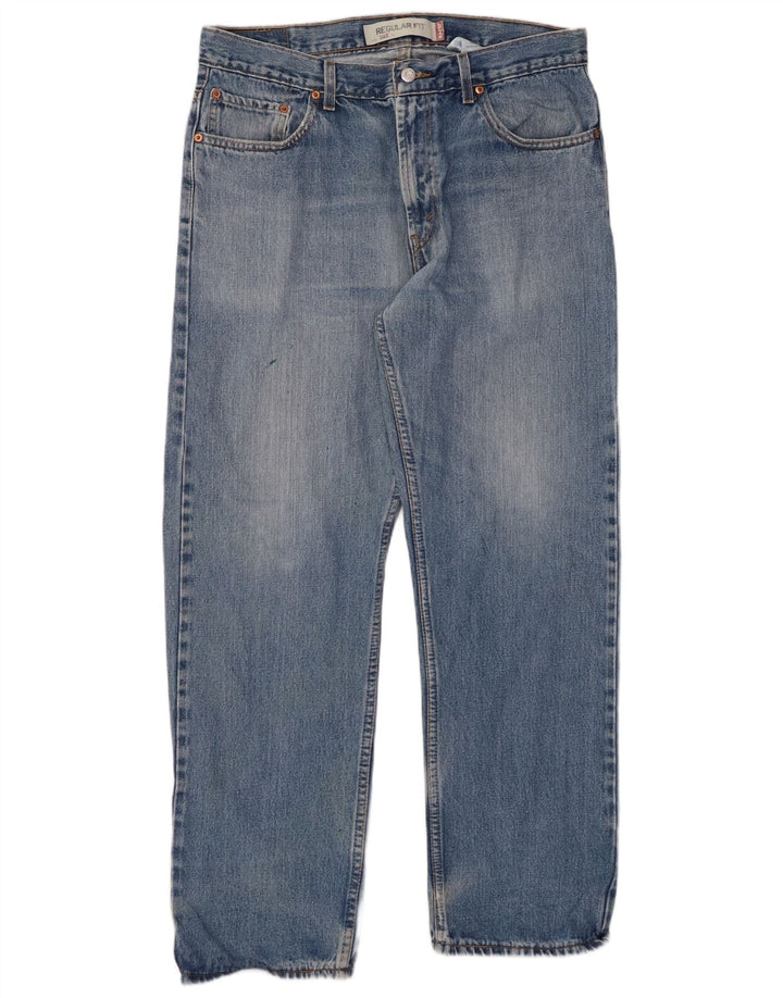 LEVI'S Masculino 505 Straight Jeans W36 L30 Azul Algodão