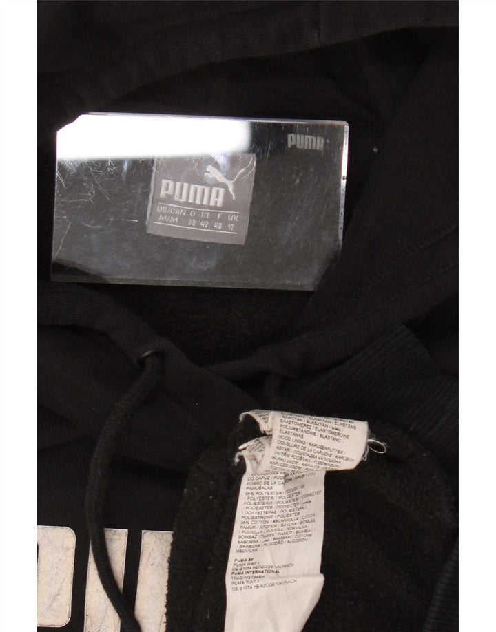 Puma feminino gráfico moletom com capuz UK 12 médio preto poliéster