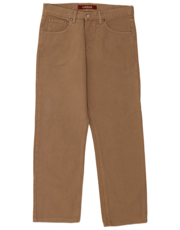 Carrera Mens Straight Jeans W33 L29 Algodão Bege