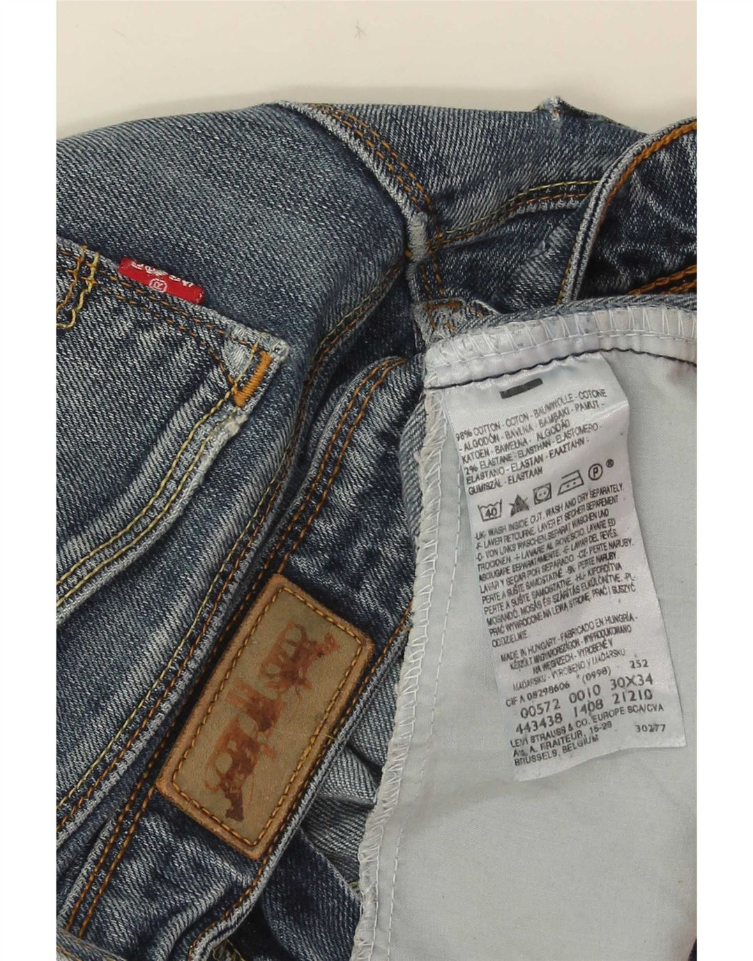 Calça jeans feminina Levi's 572 Bootcut W30 L29 azul algodão