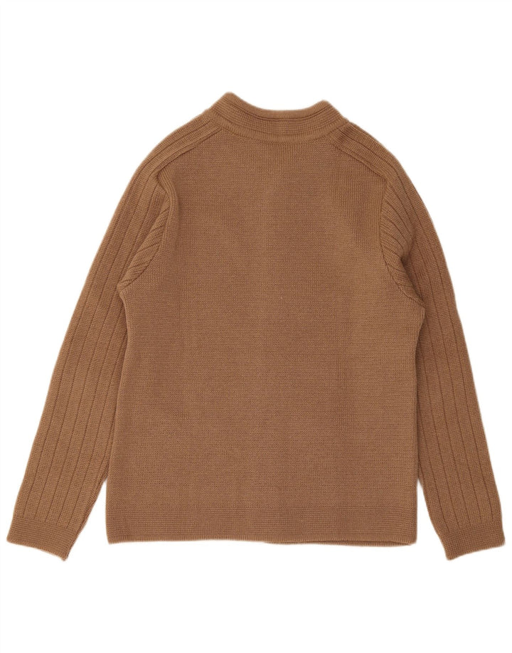 Suéter Cardigan Feminino Vintage UK 12 Poliacrílico Marrom Médio