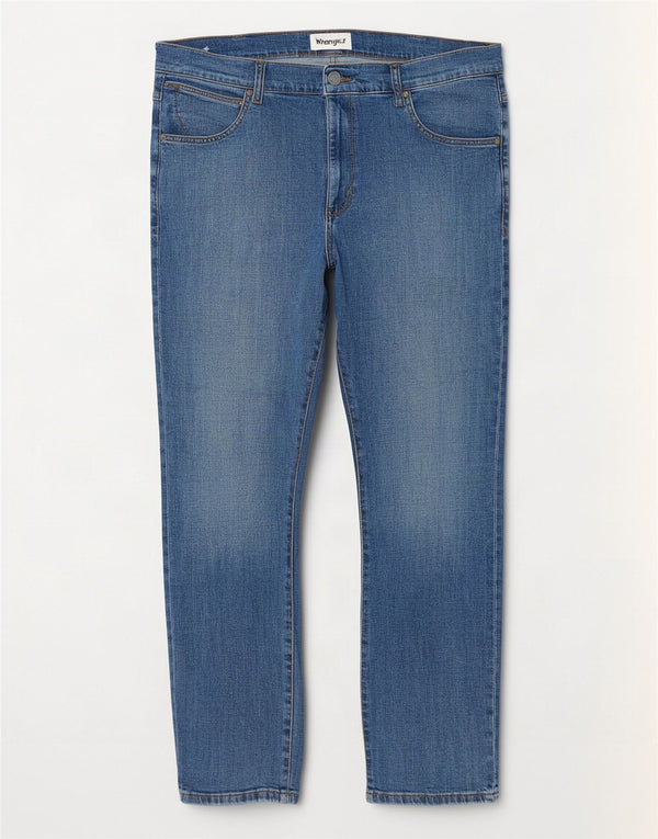 Wrangler Mens Larston Slim Jeans W36 L32 Azul Algodão
