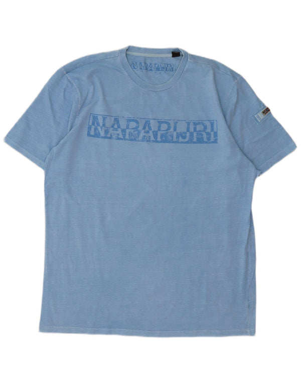 Camiseta gráfica geográfica masculina Napapijri Top 2XL azul