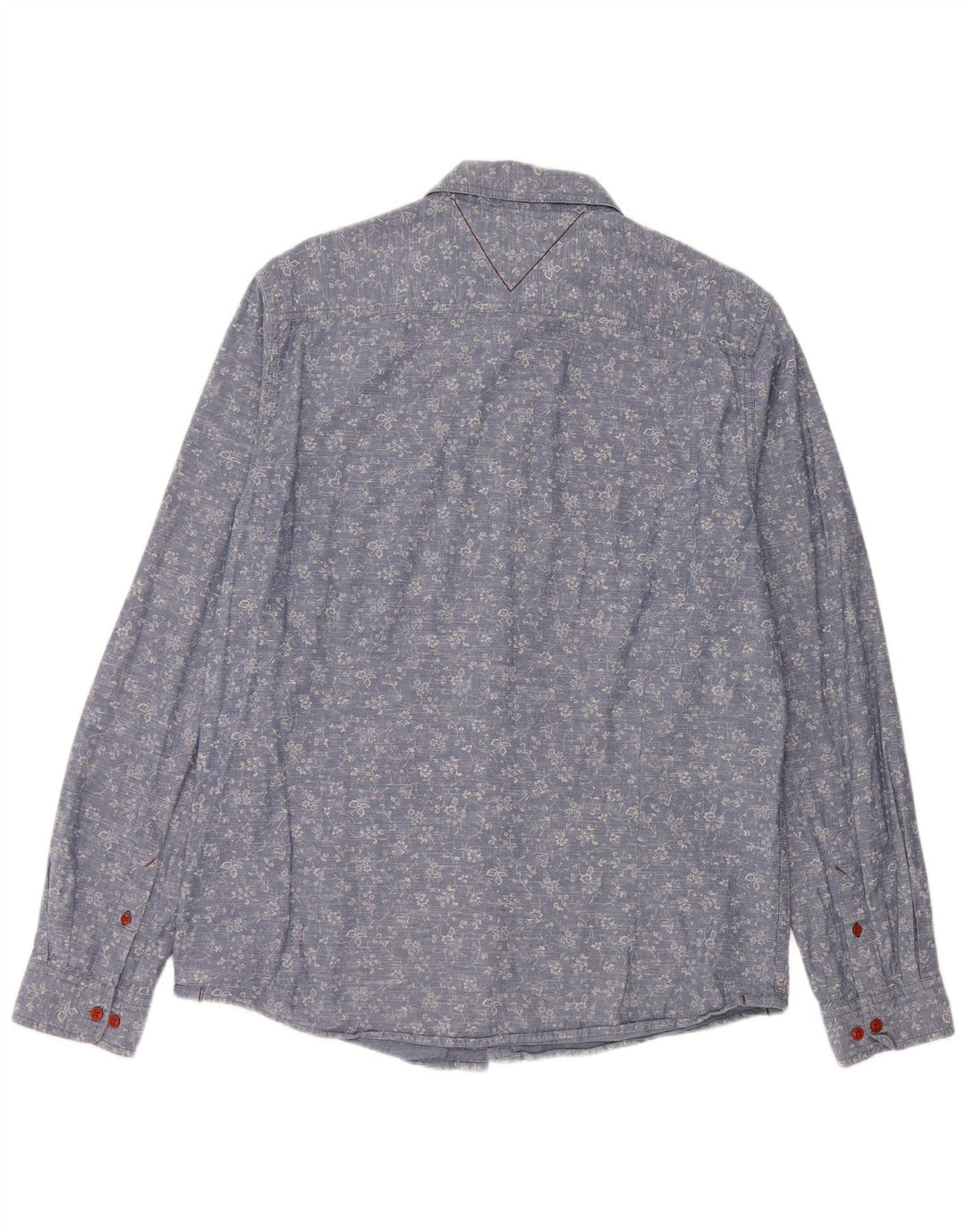 White Stuff Mens Camisa Slim Fit Grande Algodão Floral Azul