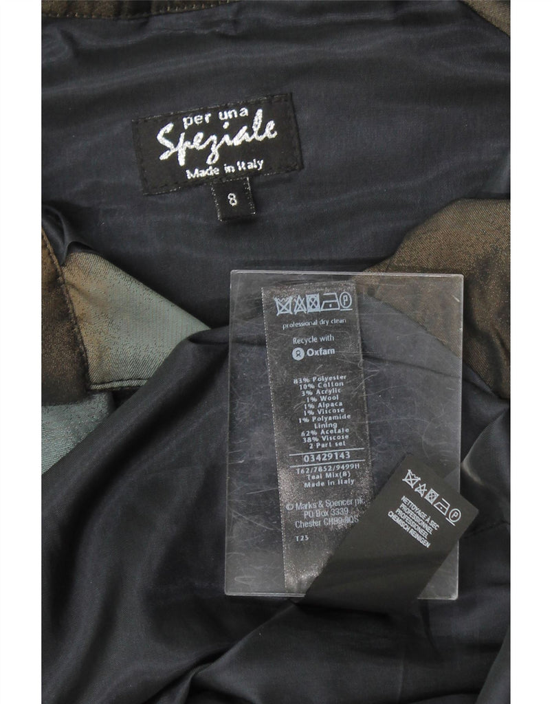 PER UNA Womens Abstract Pattern Bubble Dress UK 8 Small Green Polyester Vintage Per Una and Second-Hand Per Una from Messina Hembry 