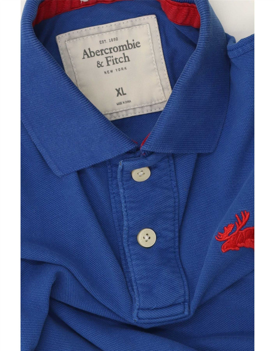 Camisa polo masculina Abercrombie & Fitch XL azul