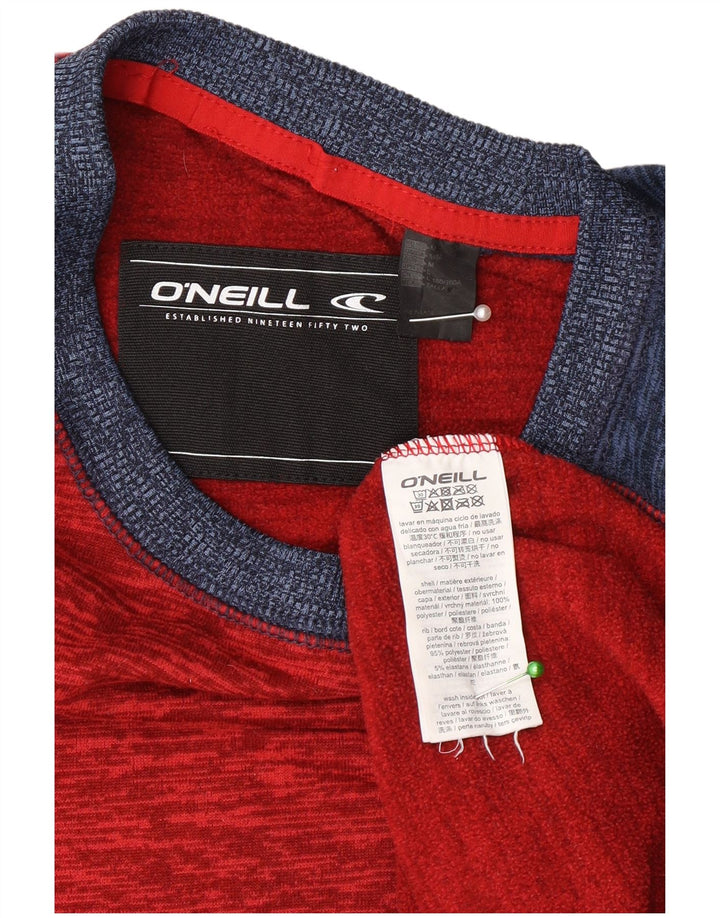 Top masculino O'Neill de manga comprida em poliéster colorblock vermelho médio