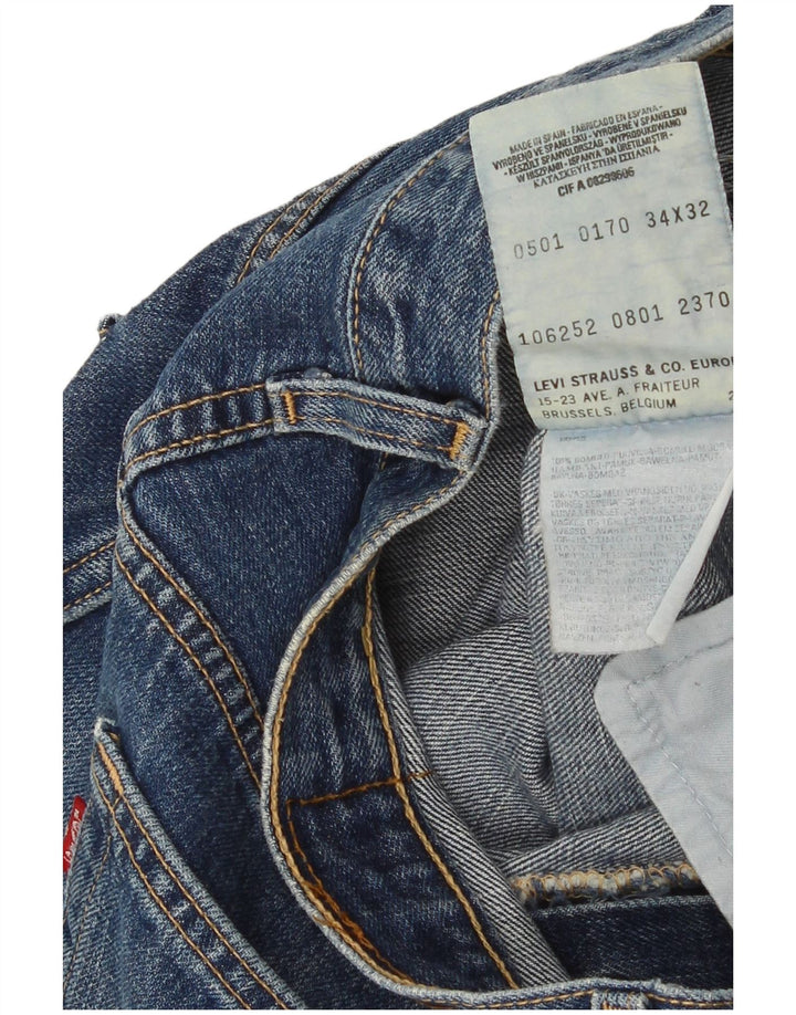 Levi's Masculino Capri Jeans Tamanho 34 W34 L17 Azul Algodão