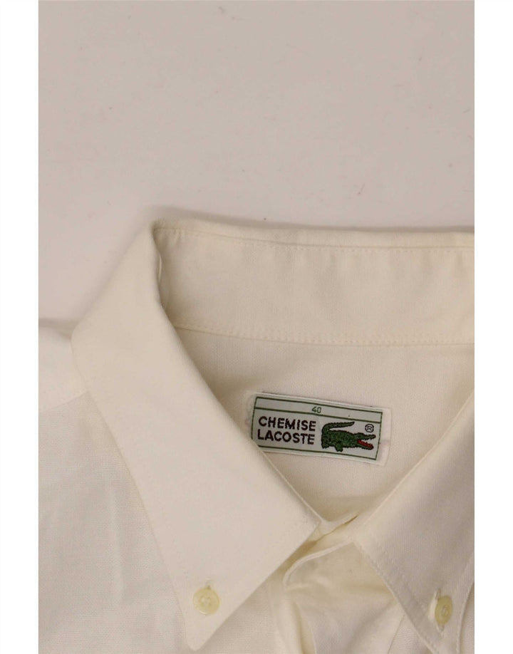 Camisa masculina Lacoste manga curta tamanho 40 algodão branco médio