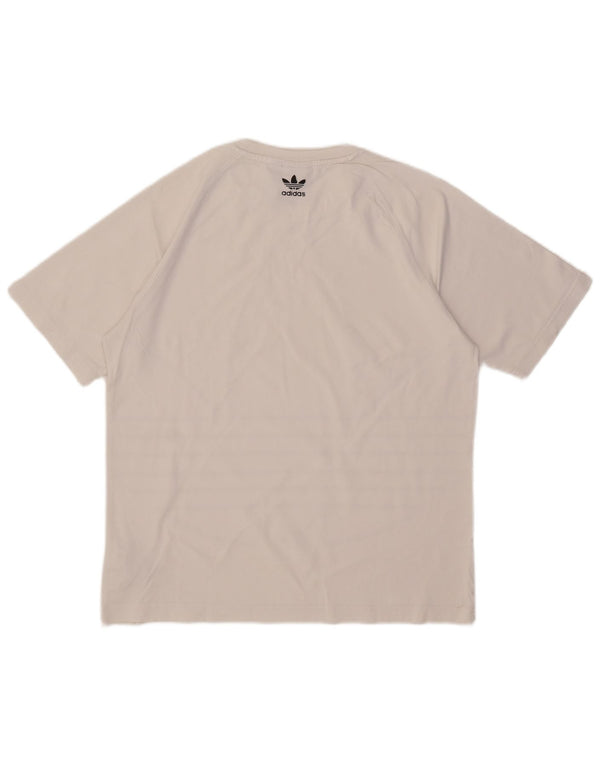 Adidas Mens Graphic T-Shirt Top Pequeno Algodão Branco
