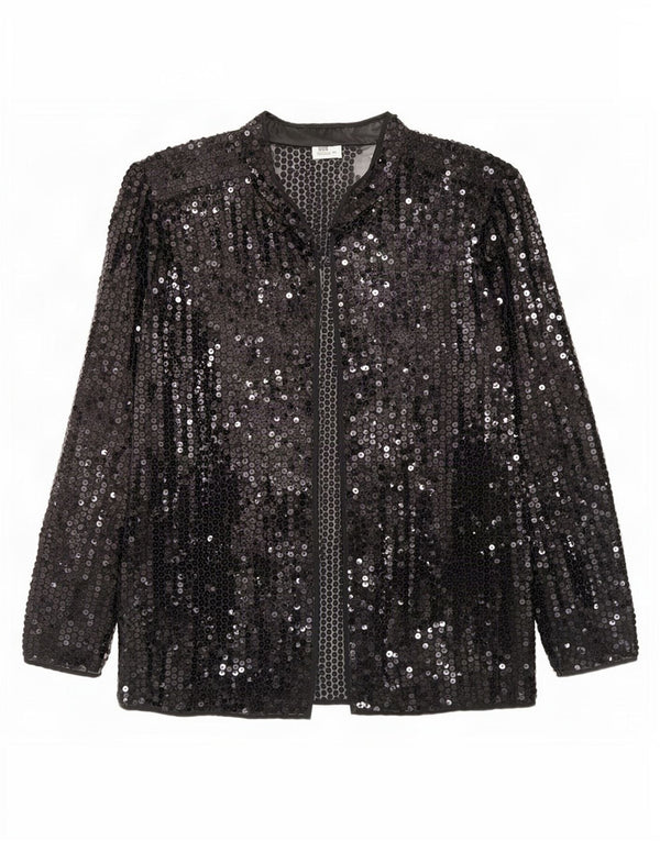 Del Mod Cardigan feminino transparente com lantejoulas EU 42 poliéster preto grande