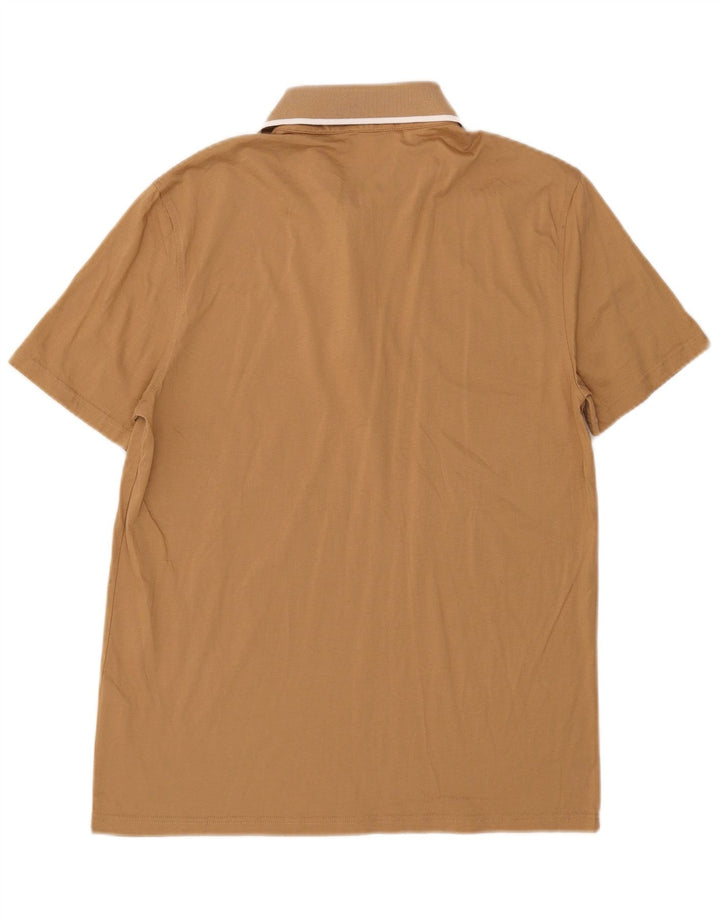 Camisa polo masculina Reiss algodão marrom médio