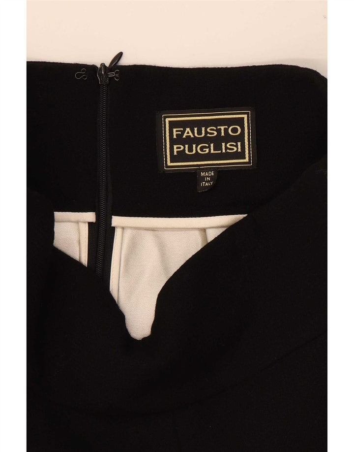 Fausto Puglisi mini saia plissada feminina W29 médio preto