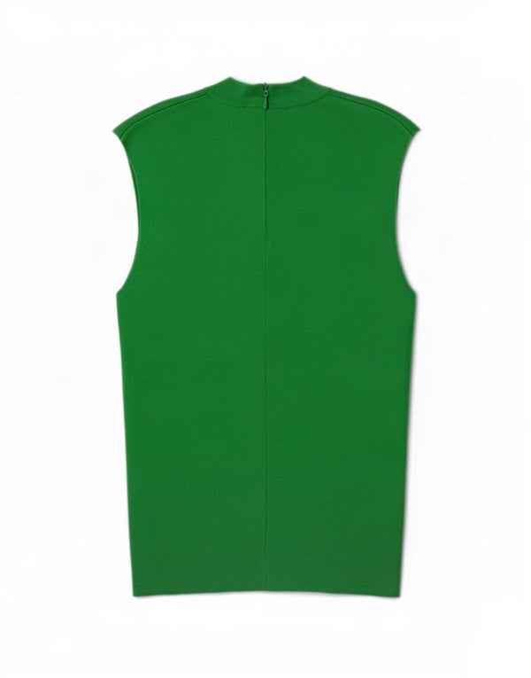 Blusa feminina sem mangas Zara Top UK 10 pequena viscose verde