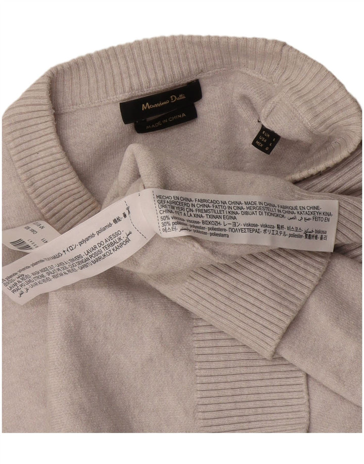 Suéter masculino Massimo Dutti com gola redonda, grande poliamida cinza