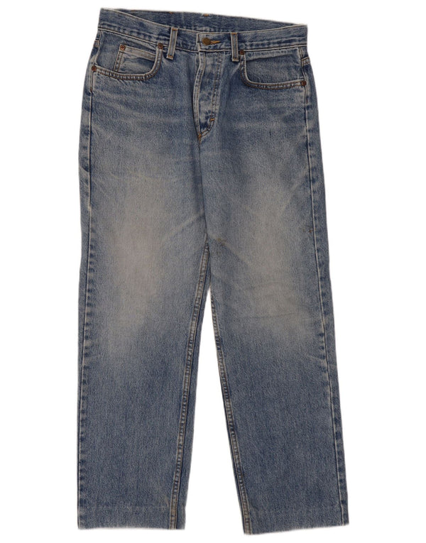 Lee Womens Chicago Straight Jeans W32 L29 Azul Algodão