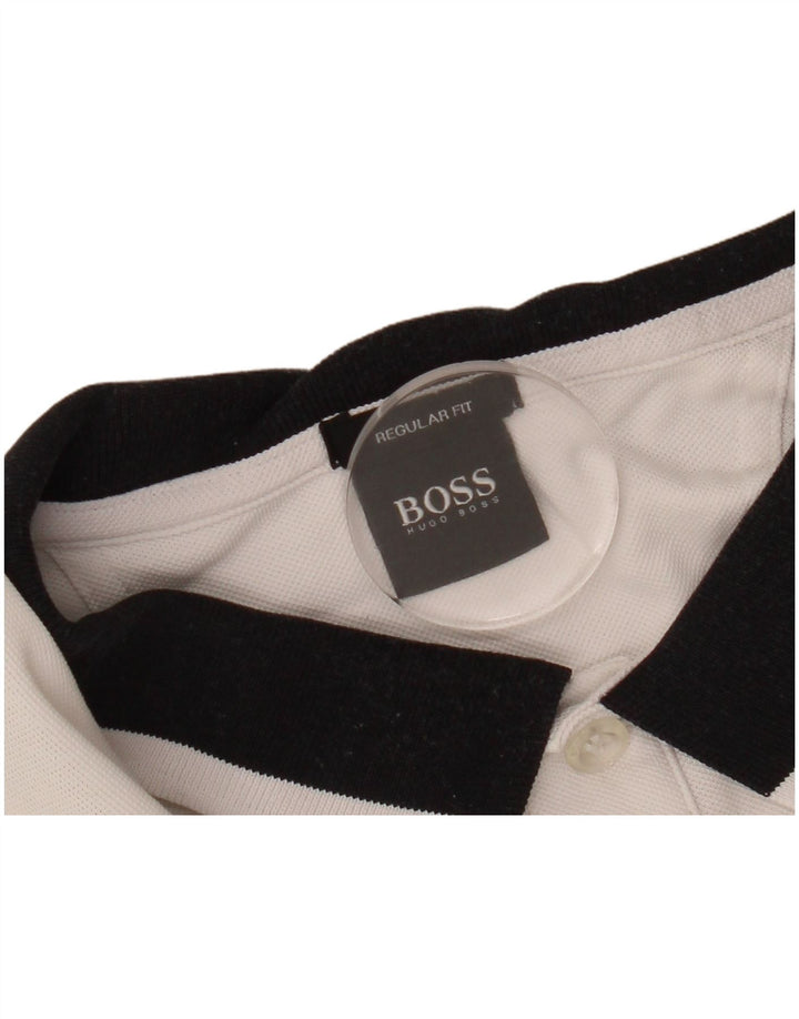 Camisa polo masculina de ajuste regular HUGO BOSS grande branca