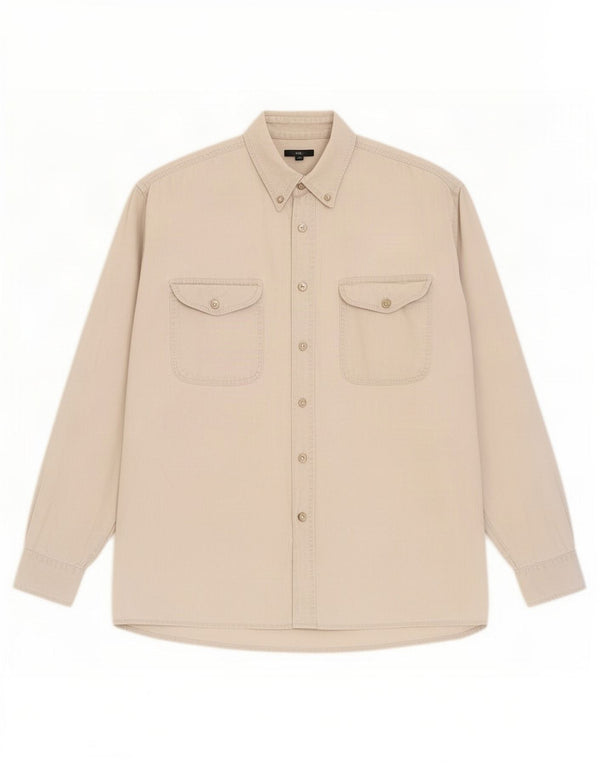 Camisa masculina vintage de veludo cotelê grande algodão cinza