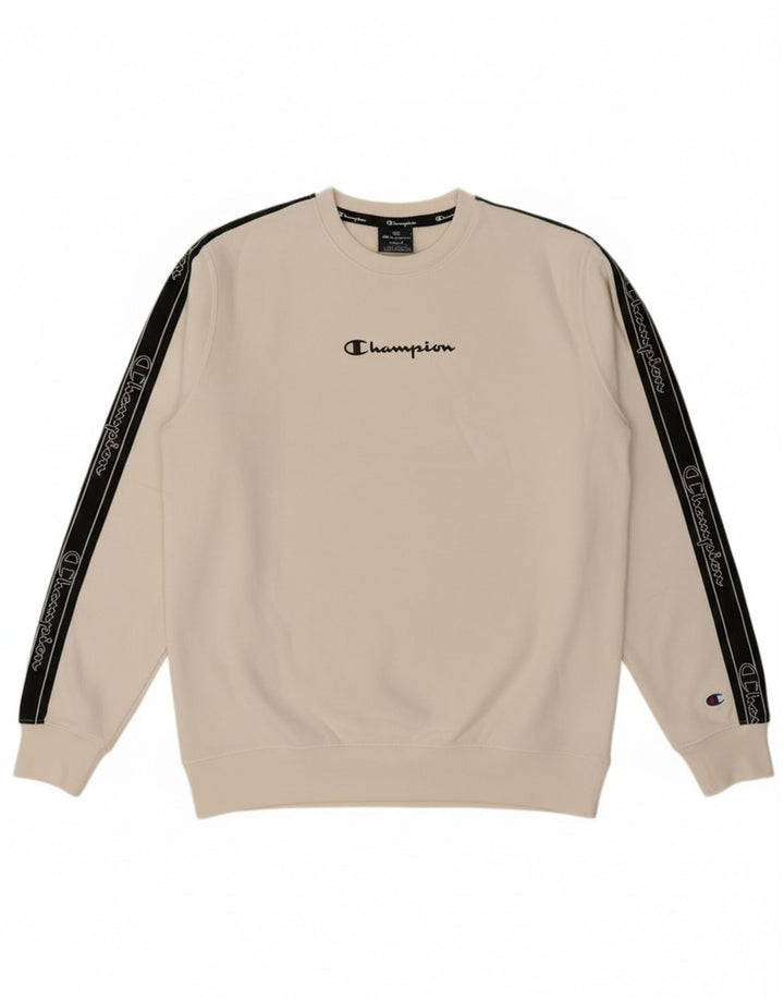 Champion moletom masculino gráfico jumper pequeno algodão colorblock branco
