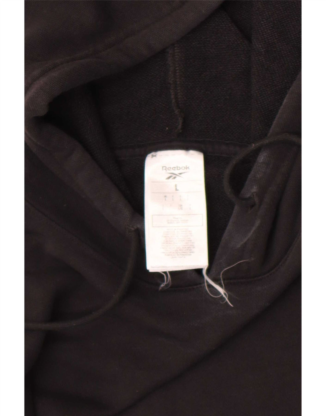 Reebok Mens Hoodie Jumper Grande Algodão Preto