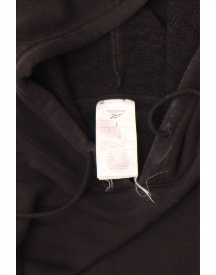 Reebok Mens Hoodie Jumper Grande Algodão Preto