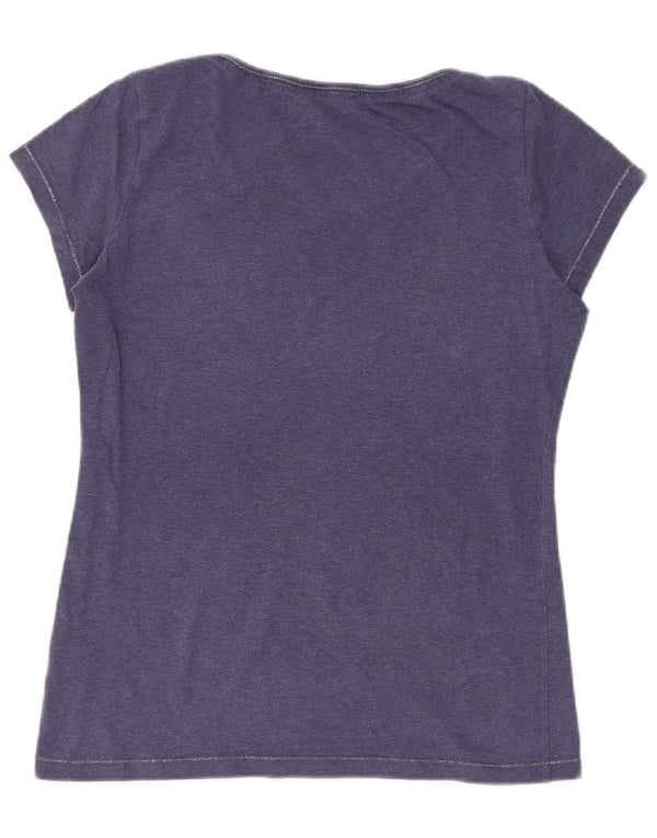 Camiseta feminina gráfica Lotto UK 10 pequena algodão azul marinho