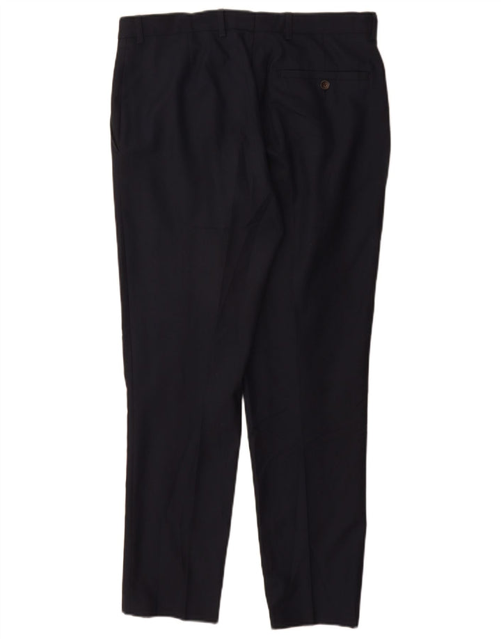 Calça masculina Marks & Spencer Slim Suit W32 L29 azul marinho poliéster